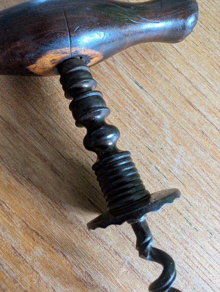 Fine Georgian period wooden handled corkscrew - Image 2