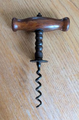 Georgian period wooden handled corkscrew
