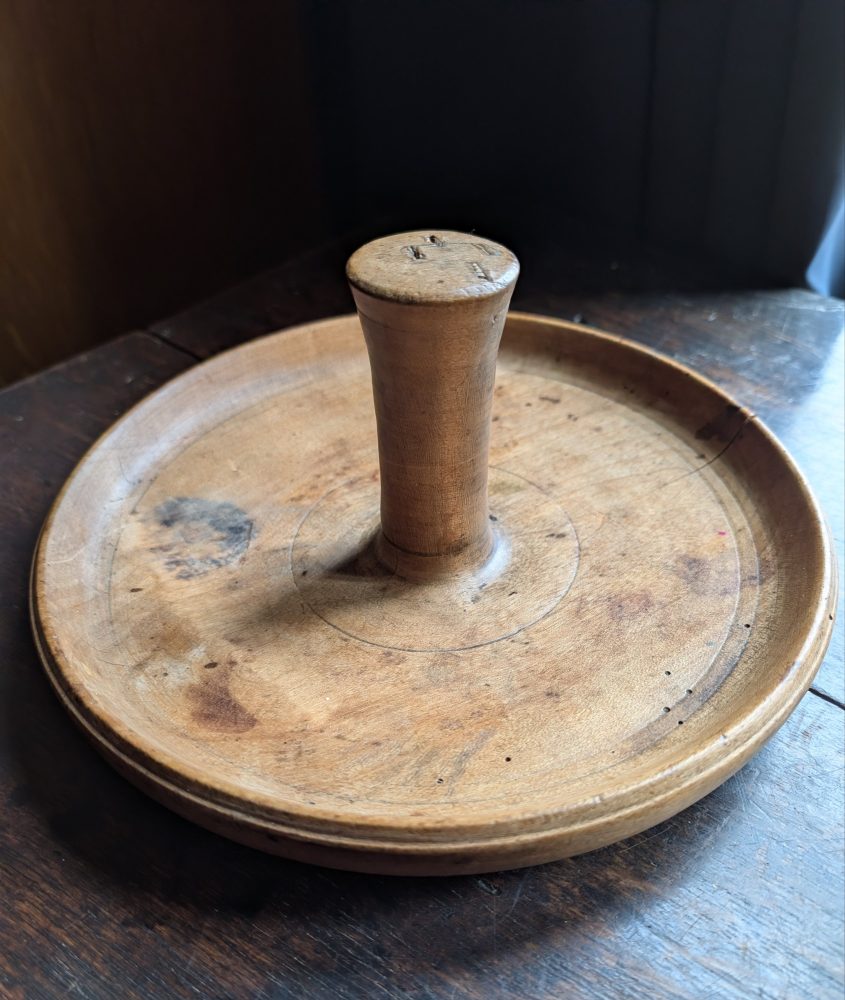 Antique 19th century sycamore wood butter worker