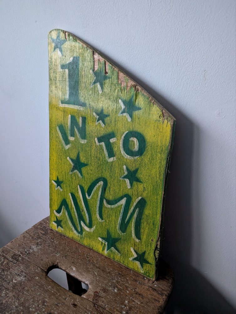 Vintage handpainted colourful fairground sign - Image 6