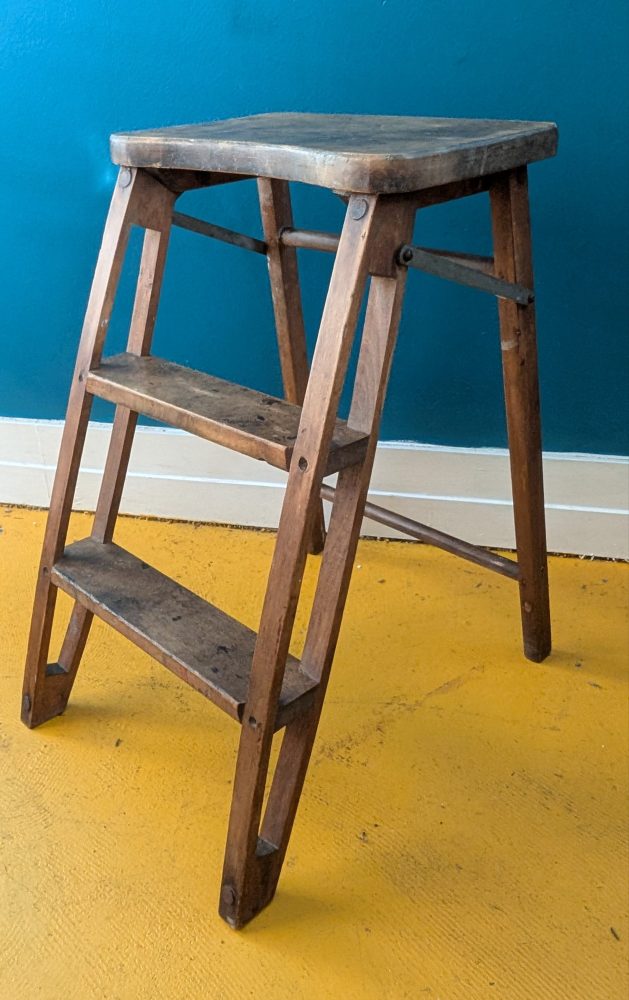 Unique 2 step midcentury folding stepladder | Oaky Doke Vintage Home