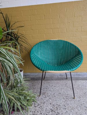 1960s green and cream Satellite chair