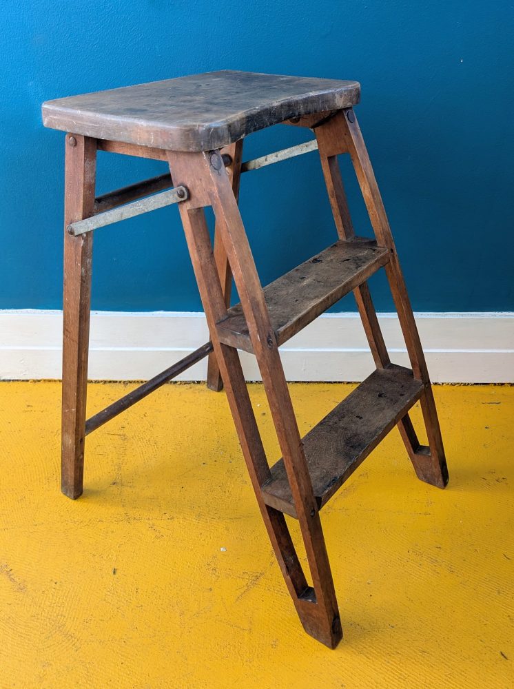 Unique 2 step midcentury folding stepladder | Oaky Doke Vintage Home
