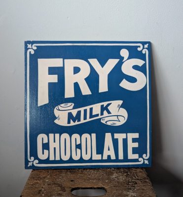 Fry's Milk Chocolate handpainted wooden sign