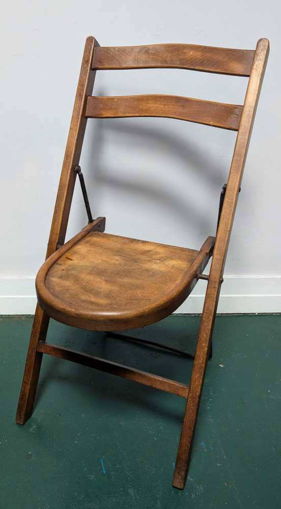 1920s English folding beech chair by Stakmore - Image 2