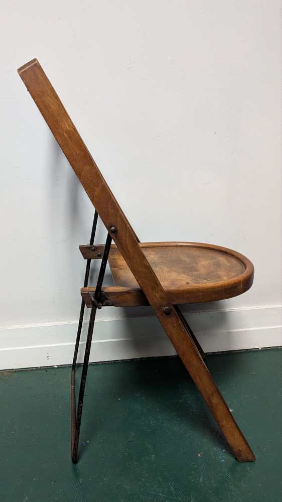 1920s English folding beech chair by Stakmore - Image 7