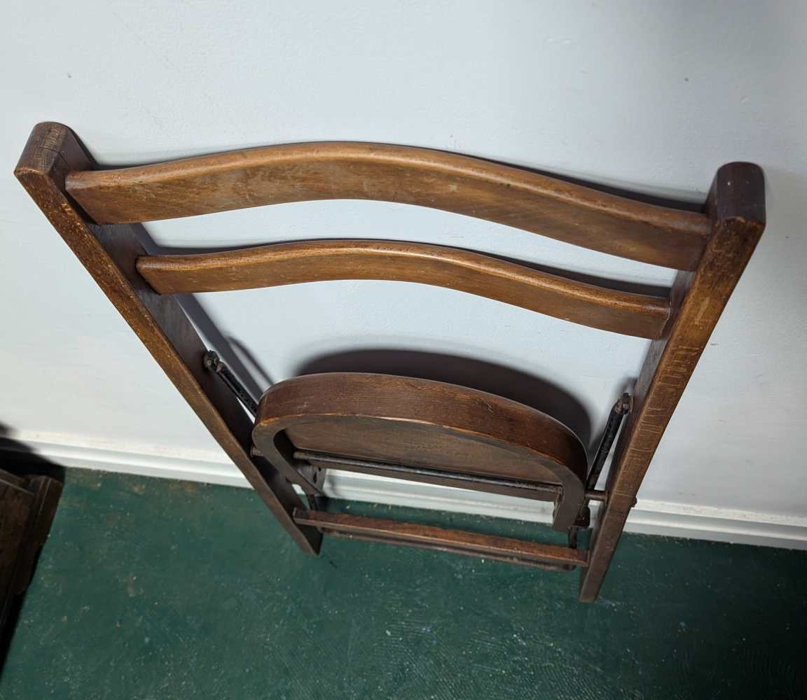 1920s English folding beech chair by Stakmore - Image 5