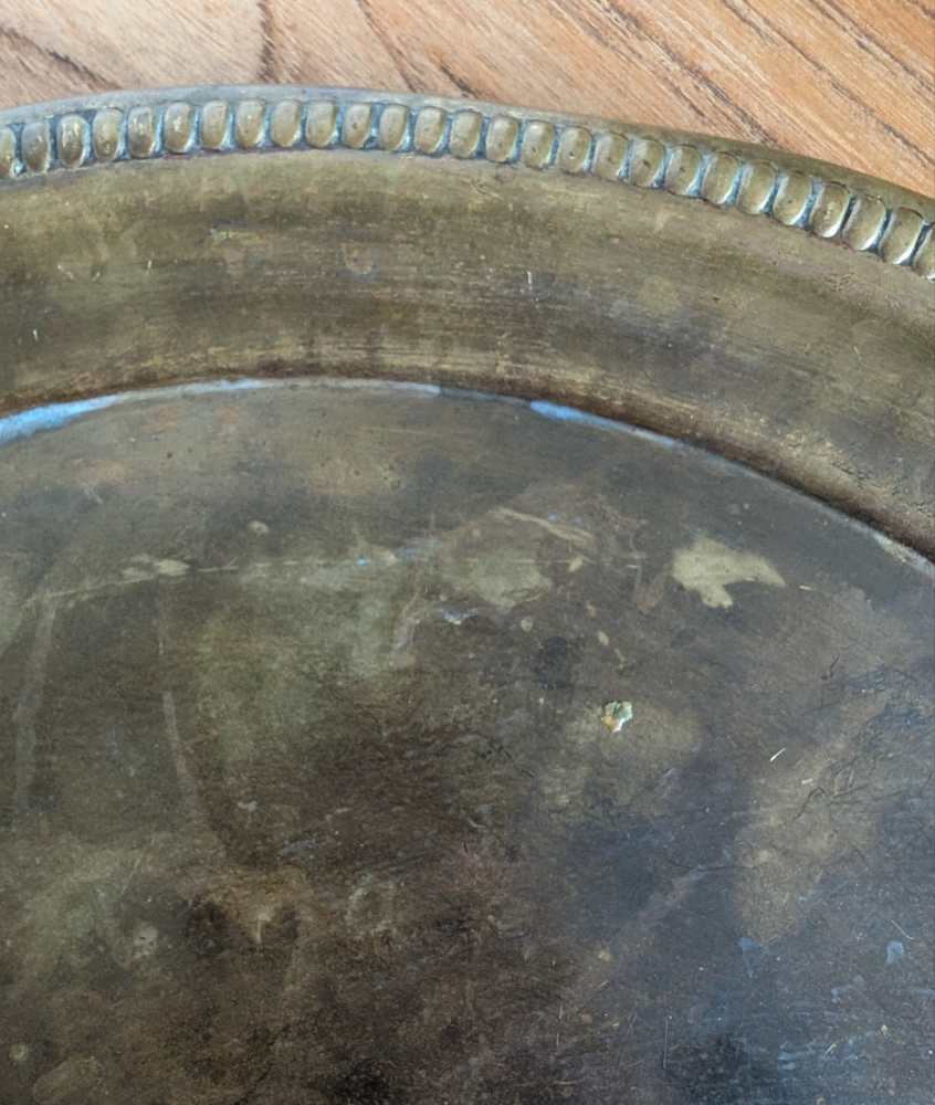 Round brass Edwardian tray - Image 5