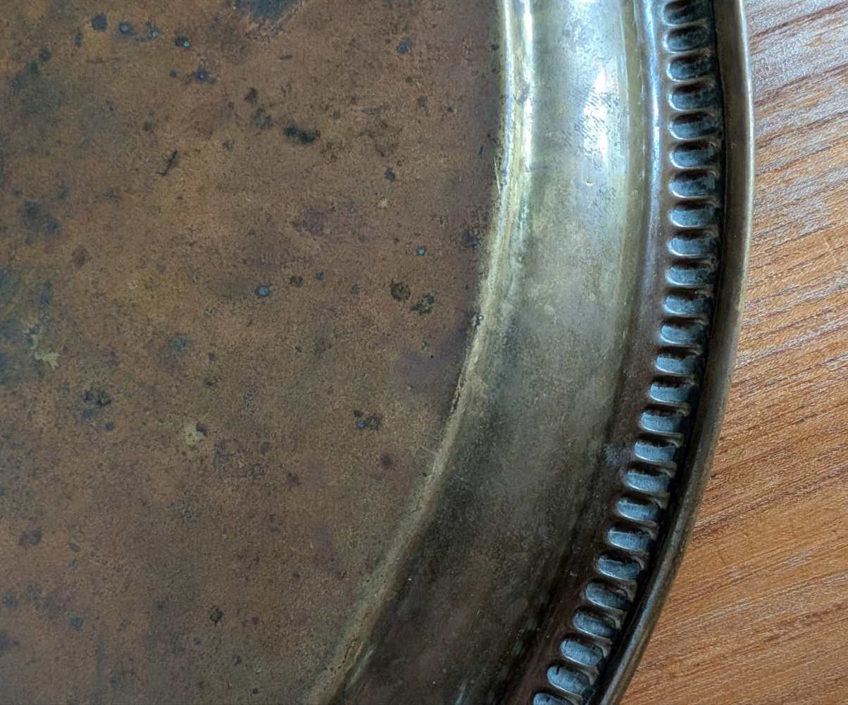 Round brass Edwardian tray - Image 11