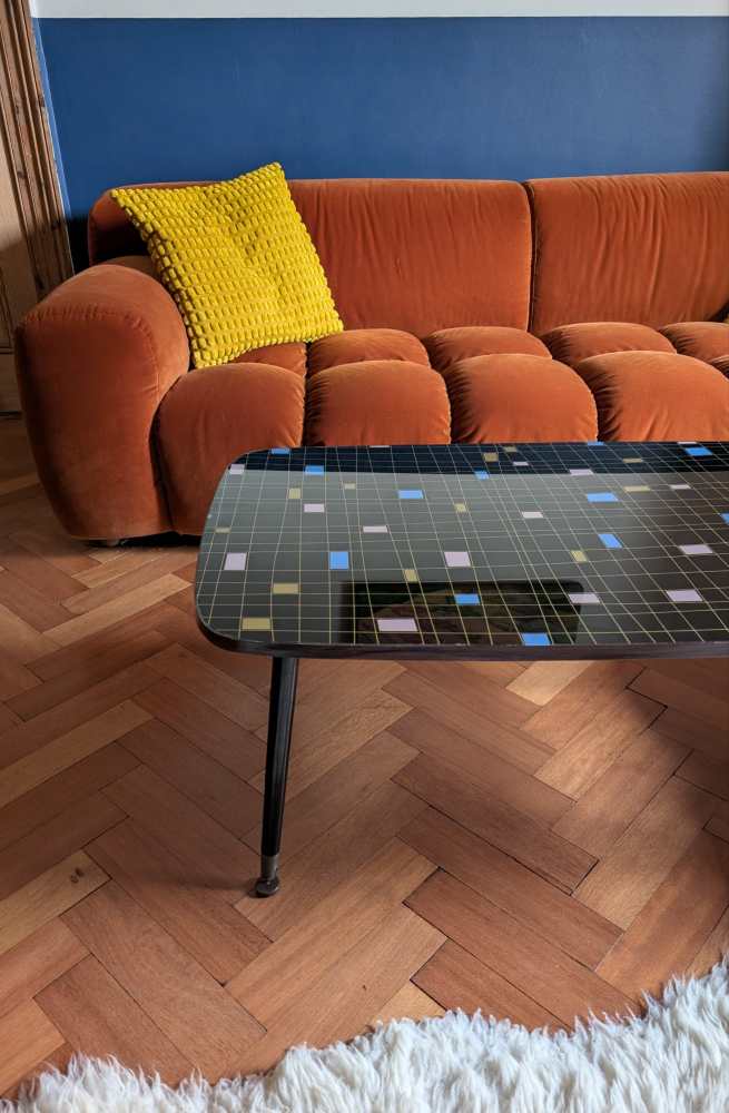 1950s large atomic design coffee table on dansette legs - Image 8
