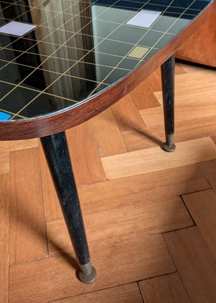 1950s large atomic design coffee table on dansette legs - Image 4
