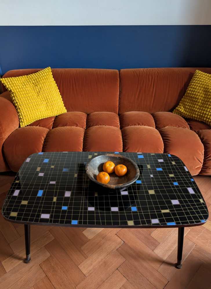 1950s large atomic design coffee table on dansette legs