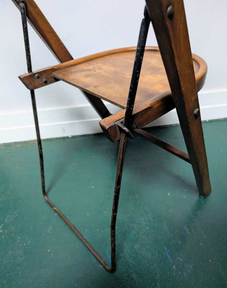 1920s English folding beech chair by Stakmore - Image 8