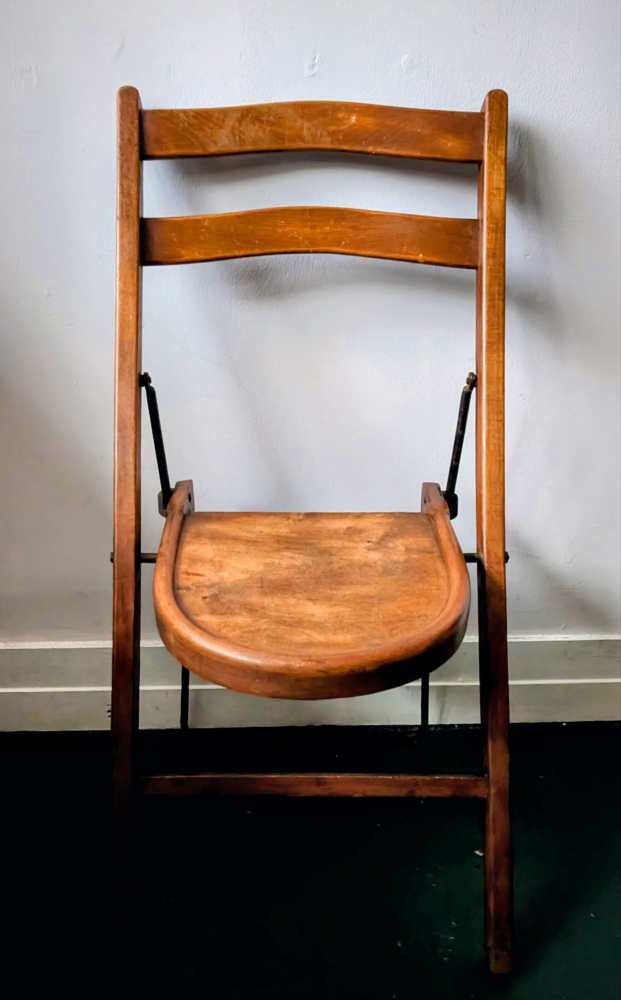 1920s English folding beech chair by Stakmore - Image 3