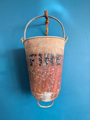 Hanging GWR railway station FIRE bucket with original bracket