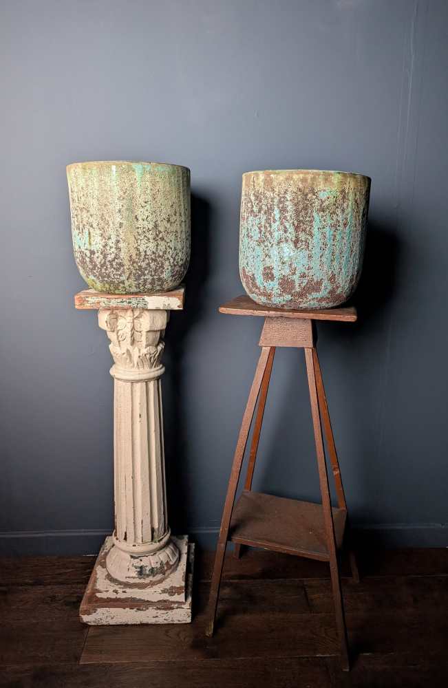 Large weathered plant pot - pair available - Image 5