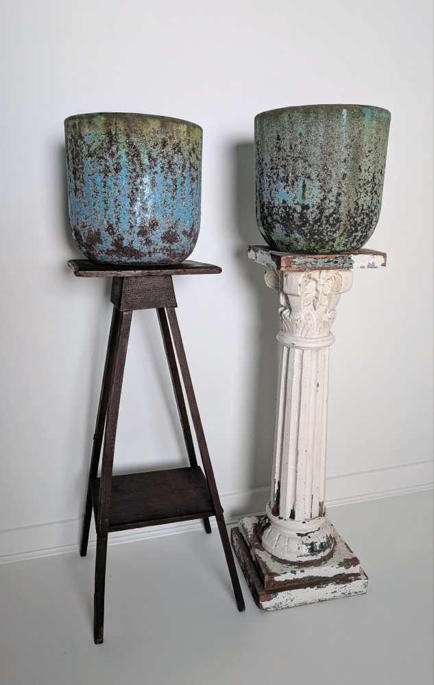 Large weathered plant pot - pair available - Image 14