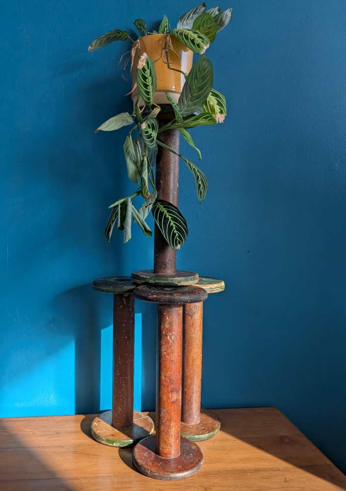 Large early 1900s wooden mill bobbins - Image 10