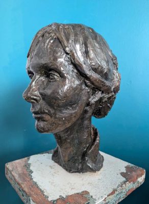 Sculptured female head bust