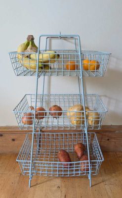 Three tier vintage wire veg rack