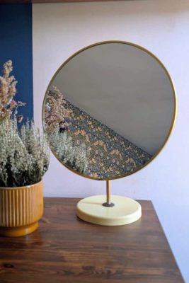 Midcentury round swing mirror