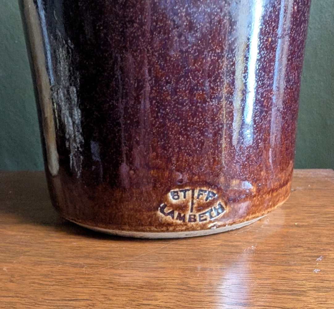 Large 19th century stoneware ink pot by James Stiff of Lambeth - Image 3