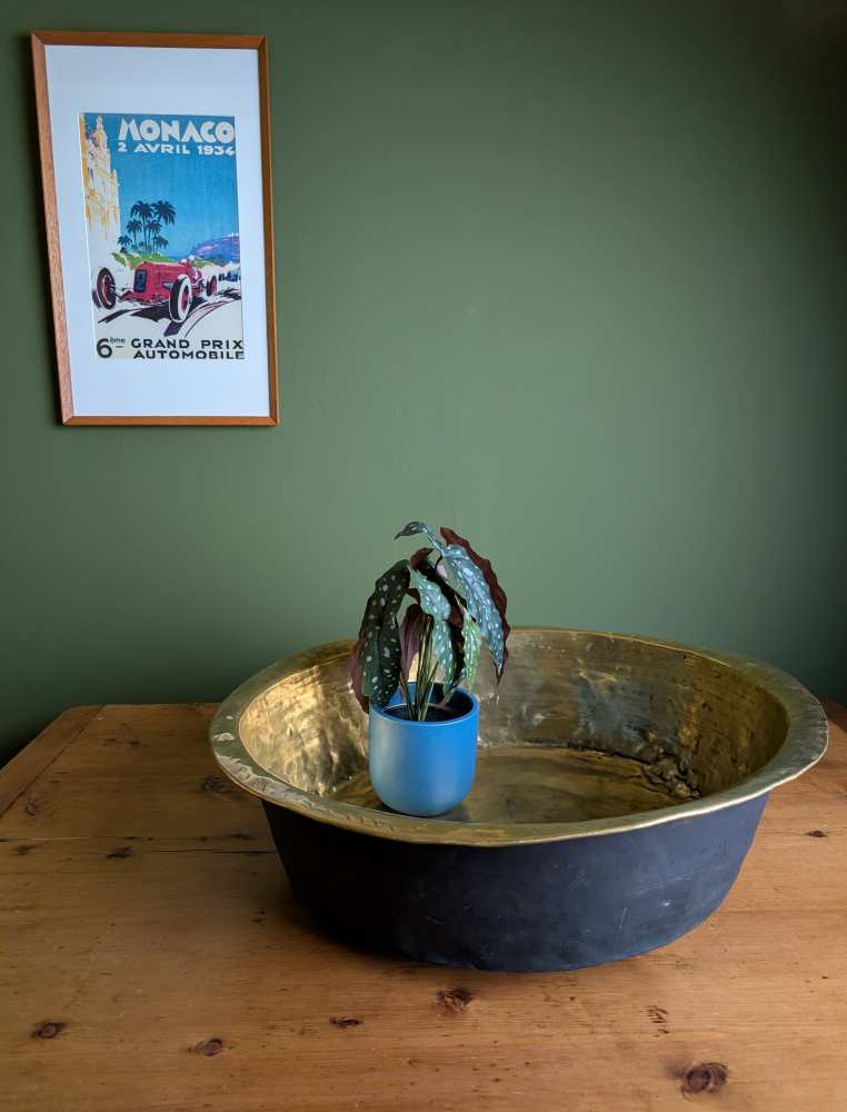 Huge antique deep copper bowl, Channel Islands Bachin - Image 19