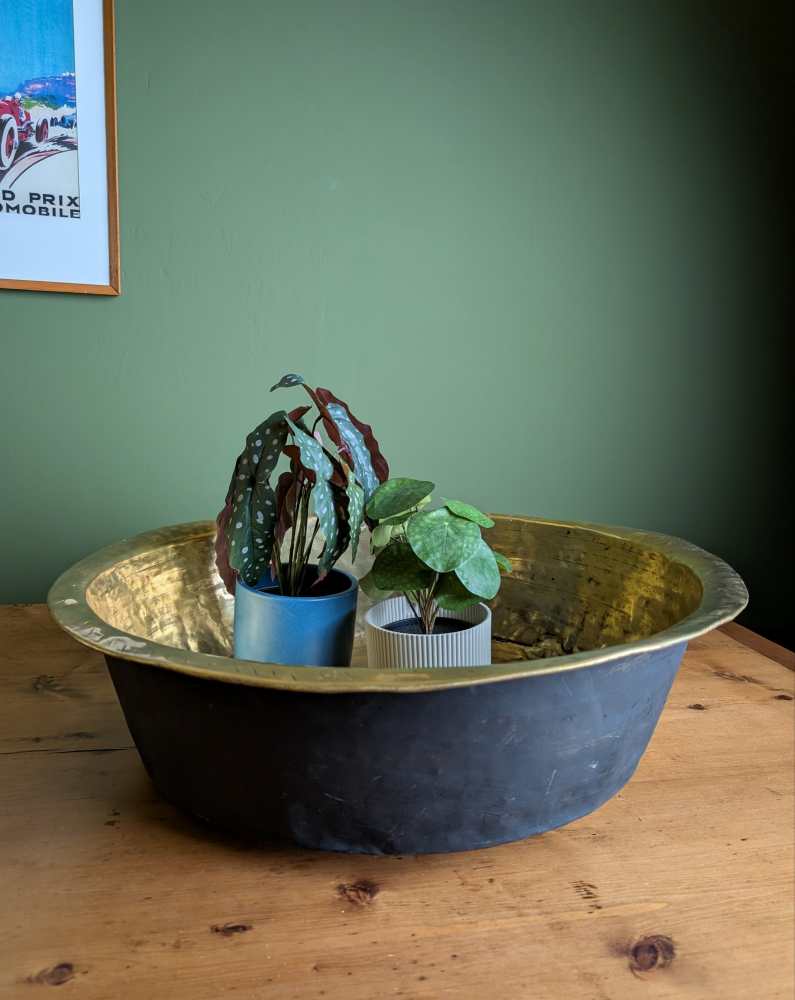 Huge antique deep copper bowl, Channel Islands Bachin - Image 13