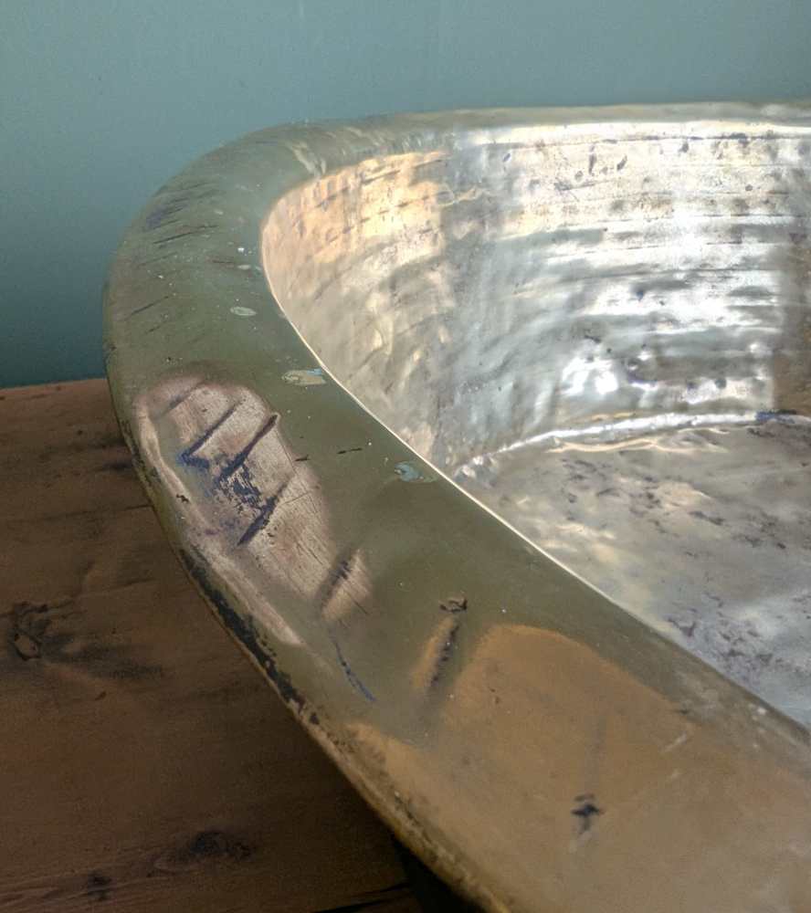 Huge antique deep copper bowl, Channel Islands Bachin - Image 14