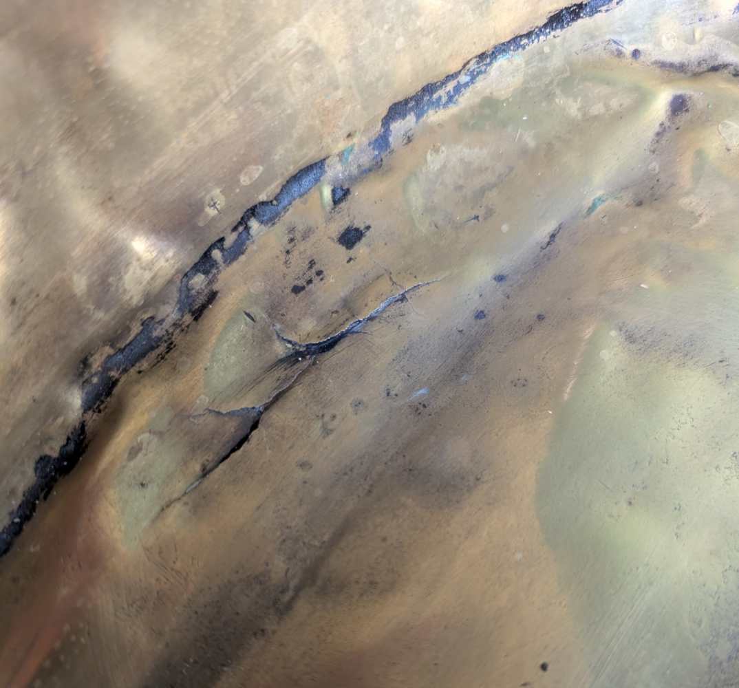 Huge antique deep copper bowl, Channel Islands Bachin - Image 16