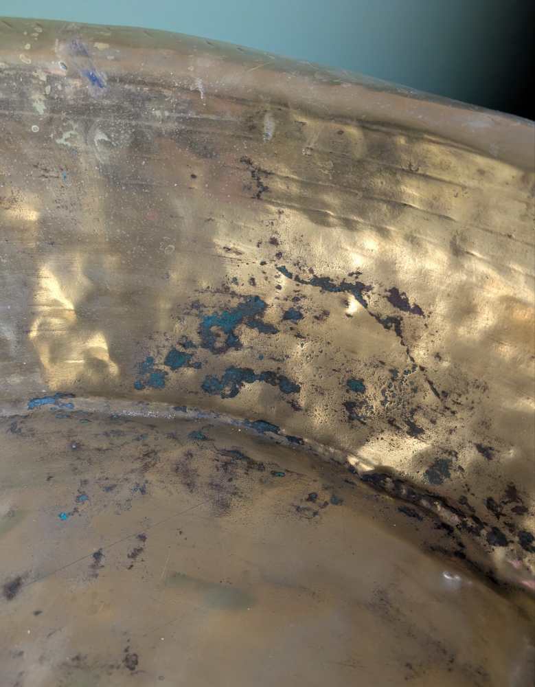 Huge antique deep copper bowl, Channel Islands Bachin - Image 15