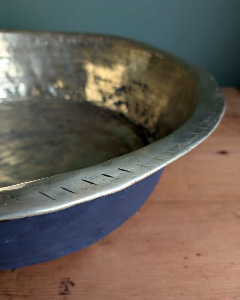 Huge antique deep copper bowl, Channel Islands Bachin - Image 4