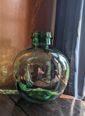 Vintage large green glass Viresa carboy