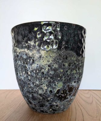 Lava glaze plant pot