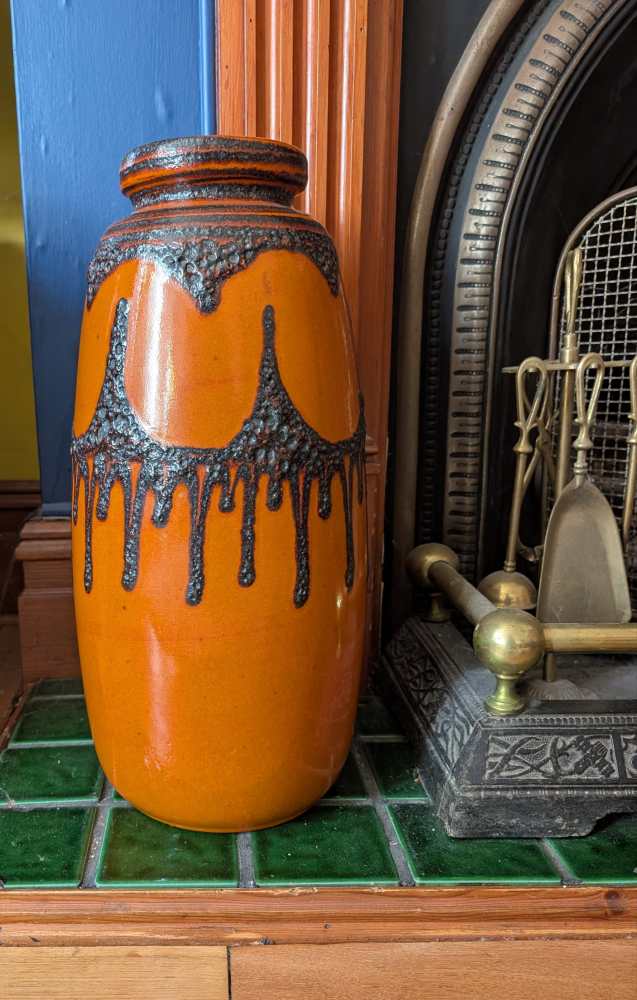 Very large Midcentury West German 1970s fat lava floor vase 284-47 - Image 18
