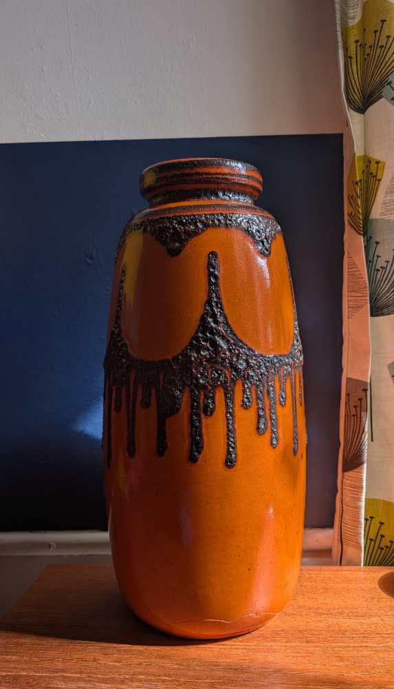 Very large Midcentury West German 1970s fat lava floor vase 284-47 - Image 11