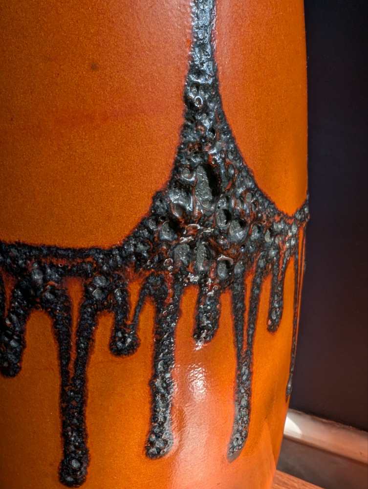 Very large Midcentury West German 1970s fat lava floor vase 284-47 - Image 10