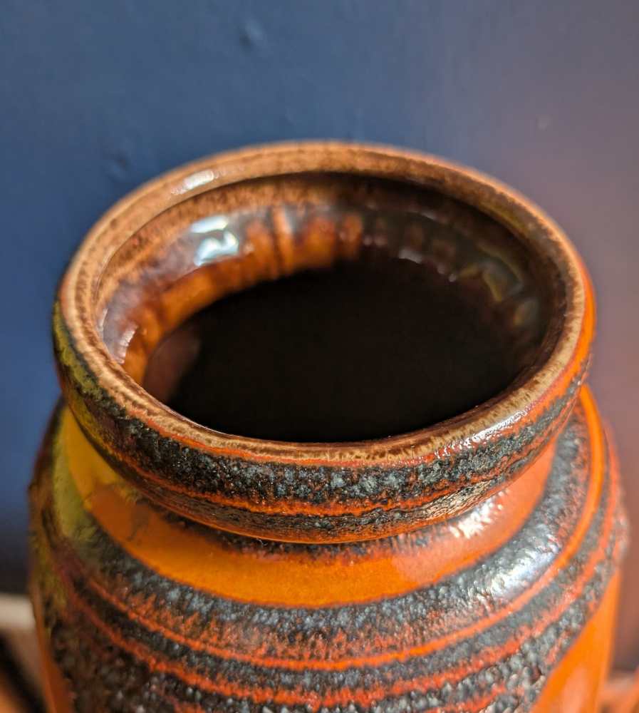 Very large Midcentury West German 1970s fat lava floor vase 284-47 - Image 6