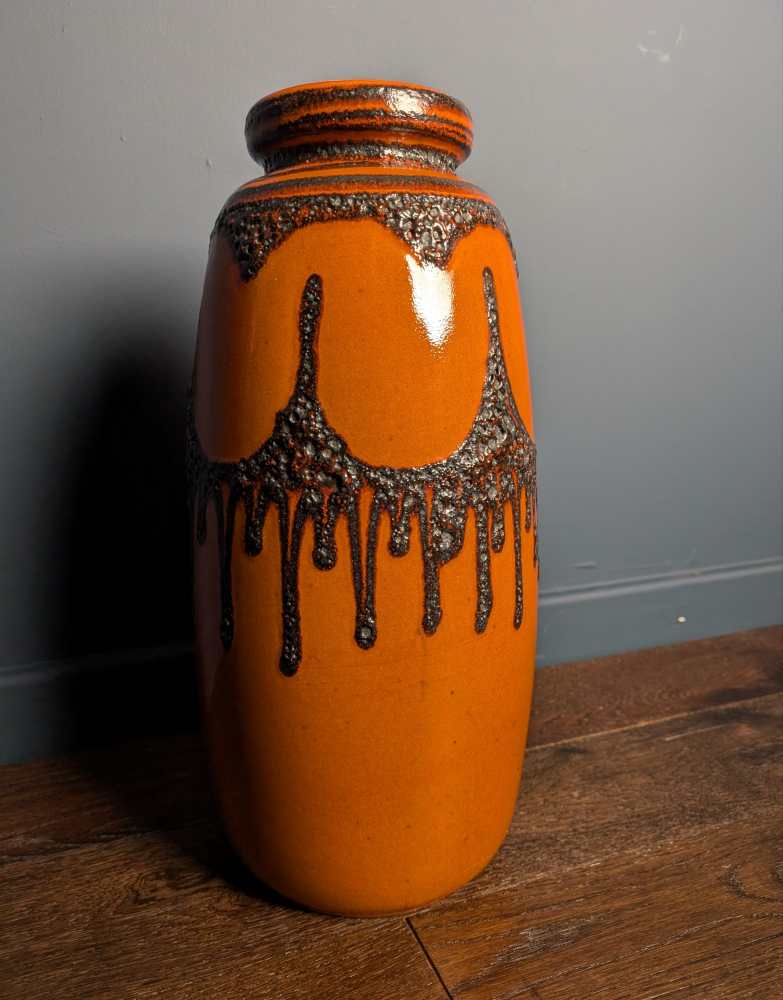 Very large Midcentury West German 1970s fat lava floor vase 284-47 - Image 16