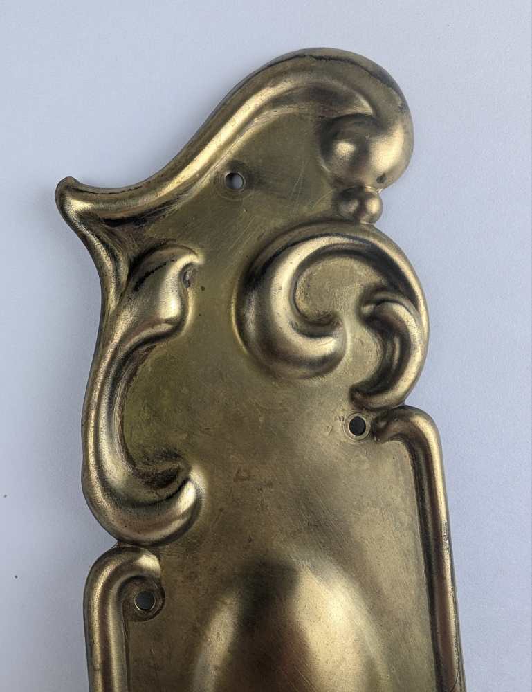 Pair of Art Nouveau brass door push plates - Image 2