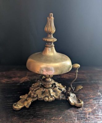 Mid-Victorian brass reception bell by William Tonks & Sons of Birmingham