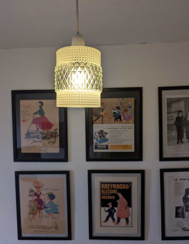 Midcentury glass pendant light shade - Image 11