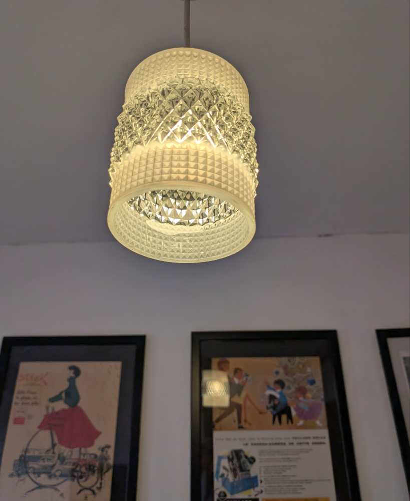 Midcentury glass pendant light shade - Image 9