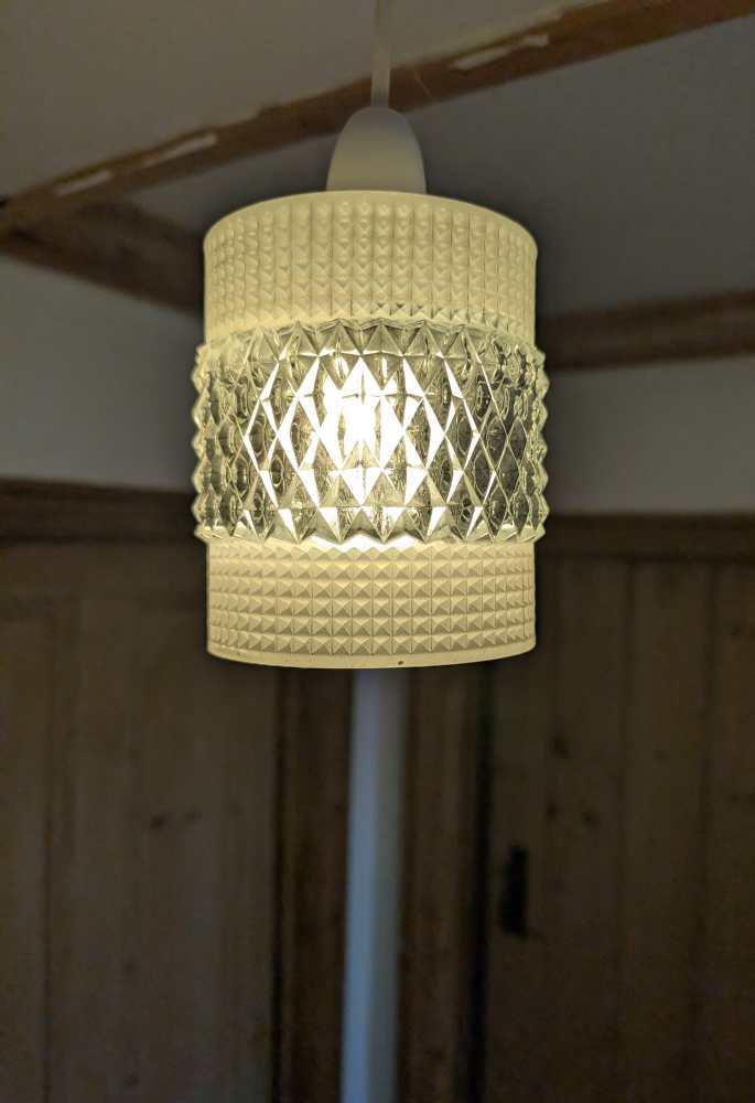 Midcentury glass pendant light shade - Image 4