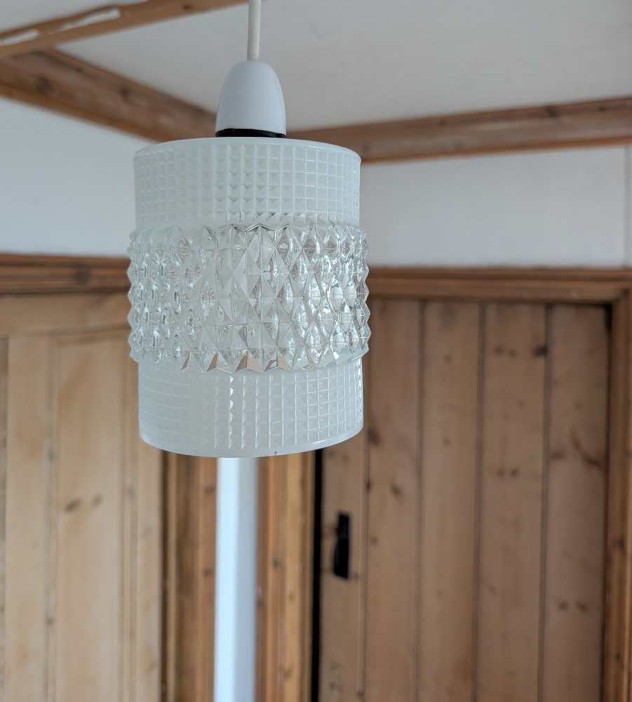 Midcentury glass pendant light shade - Image 10