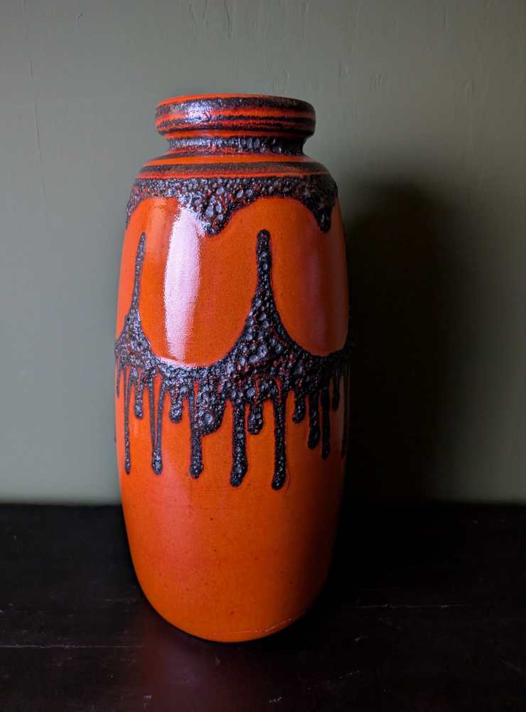 Very large Midcentury West German 1970s fat lava floor vase 284-47 - Image 13