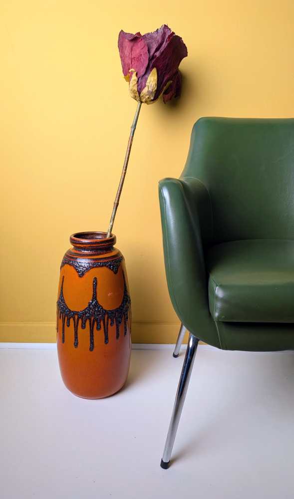 Very large Midcentury West German 1970s fat lava floor vase 284-47 - Image 2