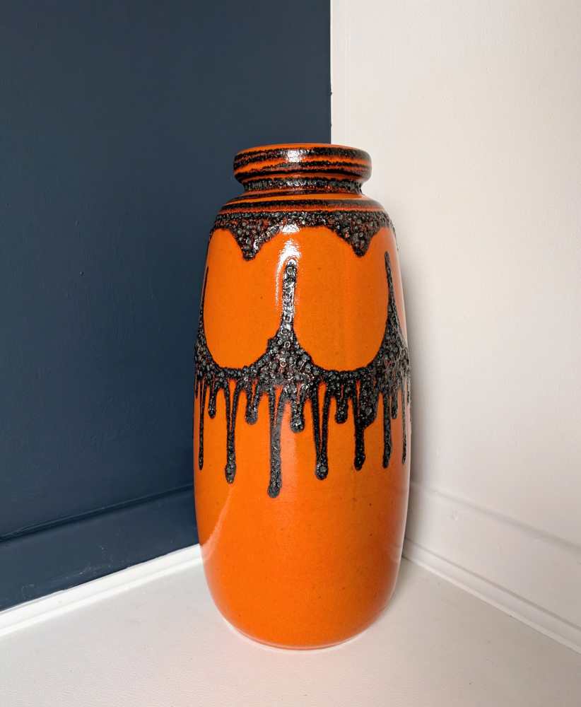Very large Midcentury West German 1970s fat lava floor vase 284-47 - Image 15
