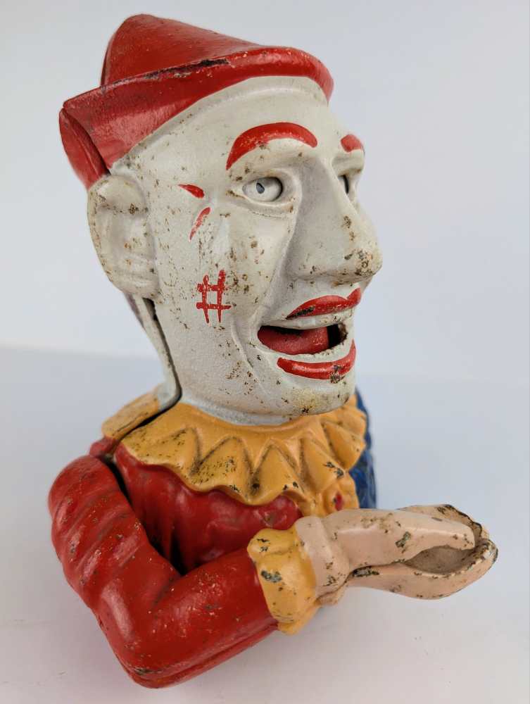 Vintage clown coin-eater, fully functional mechanical money bank - Image 3