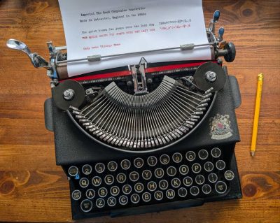 Imperial 'The Good Companion' Typewriter, made in England in the 1940s, fully functional, with new ribbon and original hard case
